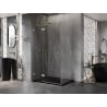Mexen Lunar T Duschkabine schwenkbar links 140 x 100 cm, transparent, gebürstetes Gold - 834T-140-100-55-00-L