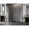 Mexen Lunar T Duschkabine schwenkbar links 140 x 100 cm, transparent, gebürstetes Gold - 834T-140-100-55-00-L