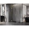 Mexen Lunar T Duschkabine schwenkbar links 140 x 100 cm, transparent, gebürstetes Gold - 834T-140-100-55-00-L