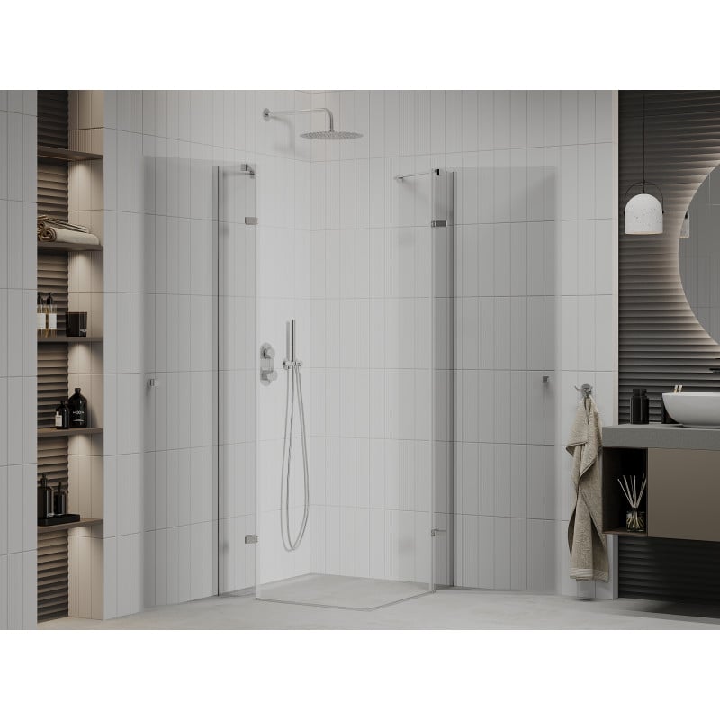 Mexen Roma Duo kabina prysznicowa uchylna 80 x 80 cm, transparent, chrom - 854-080-080-02-00
