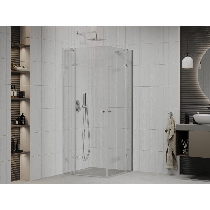 Mexen Roma Duo cabine de douche pivotante 100 x 100 cm, transparent, chromé - 854-100-100-02-00