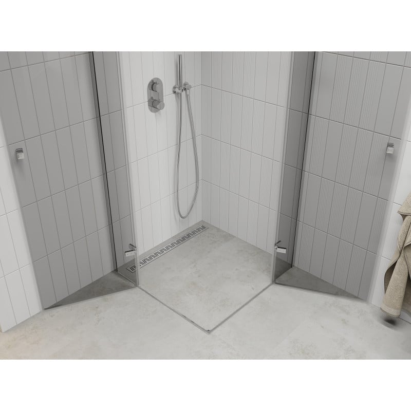 Mexen Roma Duo cabine de douche pivotante 120 x 120 cm, transparent, chrome - 854-120-120-02-00