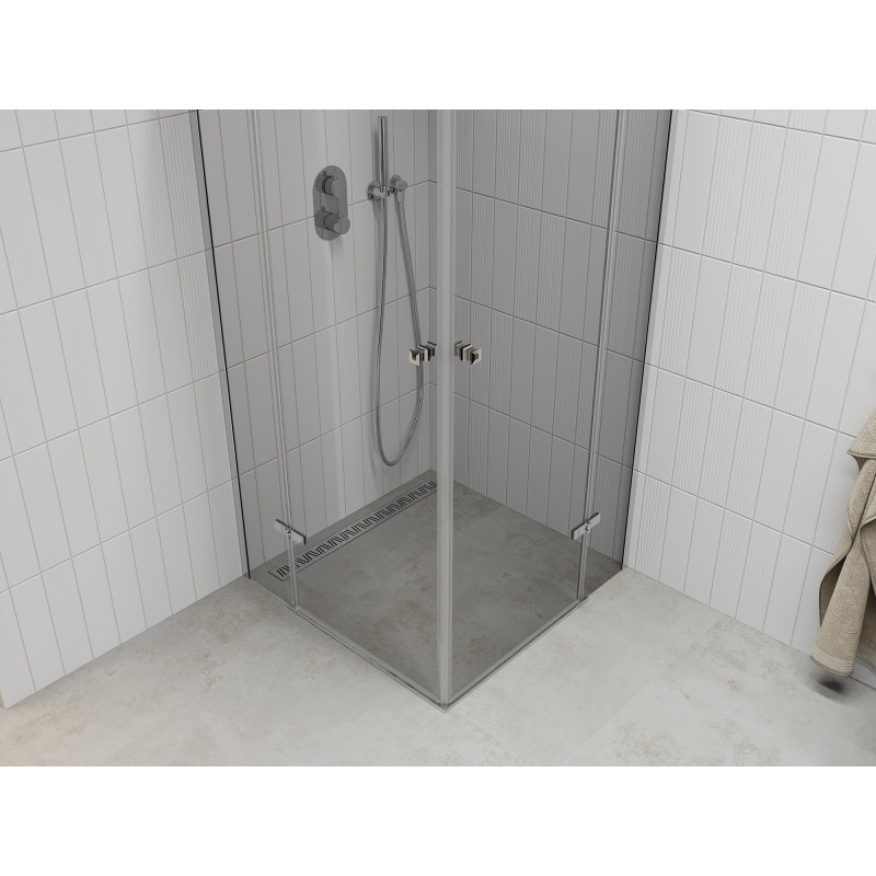 Mexen Roma Duo scharnierende douchecabine 120 x 120 cm, transparant, chroom - 854-120-120-02-00