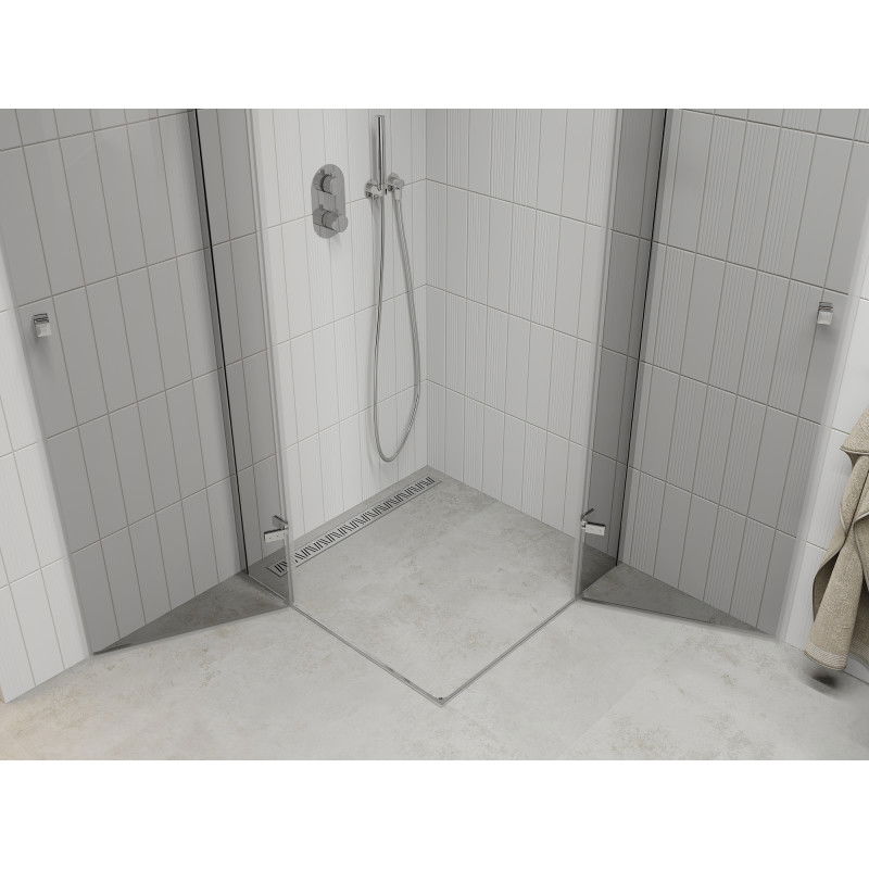 Mexen Roma Duo Duschkabine schwenkbar 70 x 70 cm, transparent, Chrom - 854-070-070-02-00