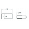 Mexen Inez opzetwastafel rechts 41 x 21 cm, wit - 21484000R