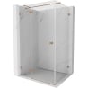 Mexen Lunar T Duschkabine schwenkbar links 140 x 100 cm, transparent, gebürstetes Kupfer - 834T-140-100-65-00-L