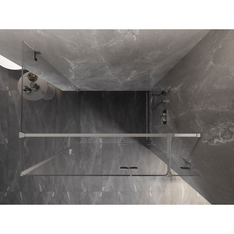 Mexen Lunar T cabina doccia battente destra 135 x 70 cm, trasparente, cromo - 834T-135-070-01-00-P