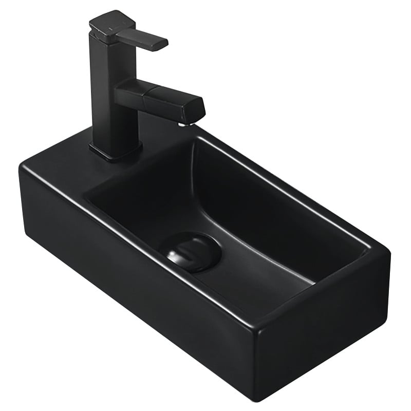 Mexen Inez right countertop washbasin 40 x 20 cm, black matte - 21484085R