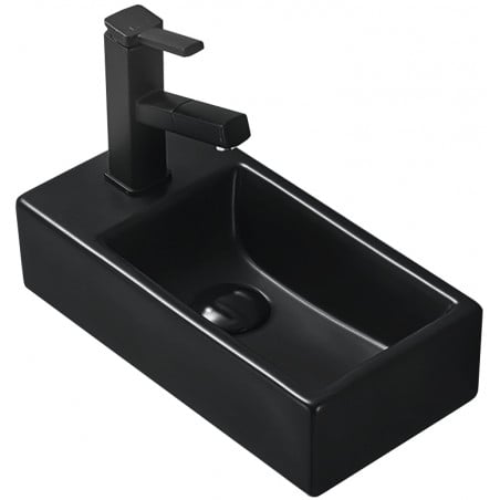 Mexen Inez right countertop washbasin 40 x 20 cm, black matte - 21484085R