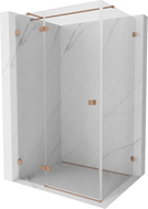 Mexen Lunar T Duschkabine links öffnend 135 x 120 cm, transparent, gebürstetes Kupfer - 834T-135-120-65-00-L