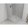 Mexen Roma cabine de douche à porte battante 70 x 80 cm, transparent, chrome + receveur Flat - 854-070-080-01-00-4010