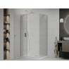 Mexen Roma nagibna tuš kabina 70 x 90 cm, prozirna, kromirana + plitica Flat - 854-070-090-01-00-4010