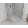 Mexen Roma zakretna tuš kabina 100 x 80 cm, prozirna, krom + tuš kada Flat - 854-100-080-01-00-4010