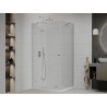 Mexen Roma zakretna tuš kabina 100 x 80 cm, prozirna, krom + tuš kada Flat - 854-100-080-01-00-4010