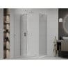 Mexen Roma cabine de douche avec porte battante 100 x 90 cm, transparent, chrome + receveur Flat - 854-100-090-01-00-4010