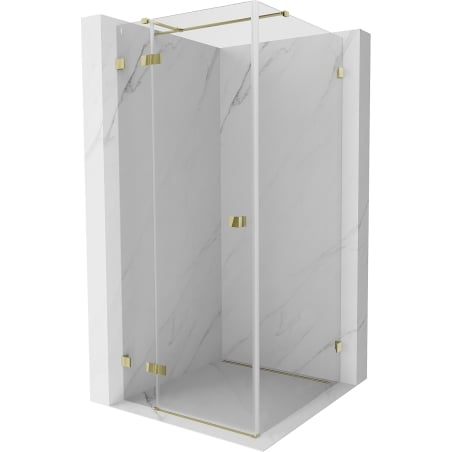Cabine de douche gauche pliable Mexen Lunar T 120 x 120 cm, transparent, dorée - 834T-120-120-50-00-L