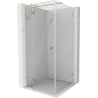 Cabine de douche gauche pliable Mexen Lunar T 120 x 120 cm, transparent, dorée - 834T-120-120-50-00-L