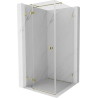 Mexen Lunar T vasakpoolne hingedega dušinurk 120 x 120 cm, läbipaistev, kuldne - 834T-120-120-50-00-L