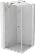 Mexen Lunar T Duschkabine schwenkbar links 120 x 120 cm, transparent, gold - 834T-120-120-50-00-L