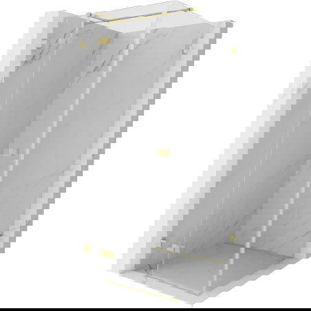 Mexen Lunar T Duschkabine schwenkbar links 110 x 110 cm, transparent, gebürstetes Gold - 834T-110-110-55-00-L