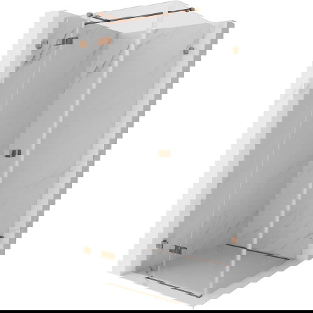 Mexen Lunar T levo nihajna prha kabina 110 x 110 cm, prozorna, roza zlato - 834T-110-110-60-00-L