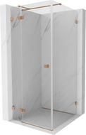 Mexen Lunar T kutna tuš kabina lijeva 110 x 110 cm, prozirna, brušeni bakar - 834T-110-110-65-00-L