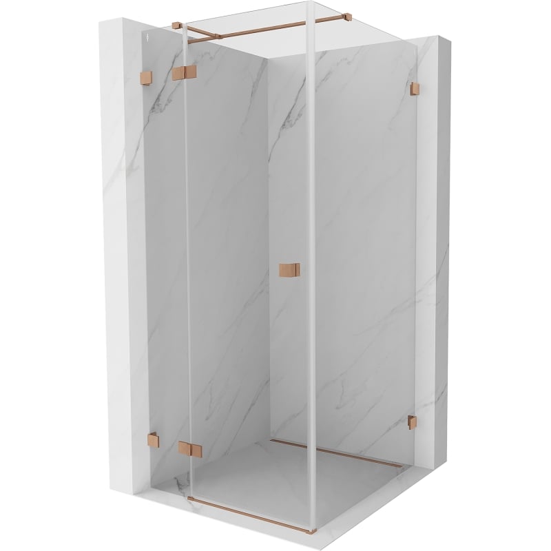 Mexen Lunar T cabine de douche pivotante gauche 120 x 120 cm, transparent, cuivre brossé - 834T-120-120-65-00-L