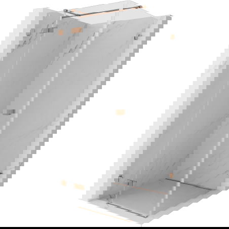 Mexen Lunar T Duschkabine schwenkbar links 120 x 120 cm, transparent, gebürstetes Kupfer - 834T-120-120-65-00-L
