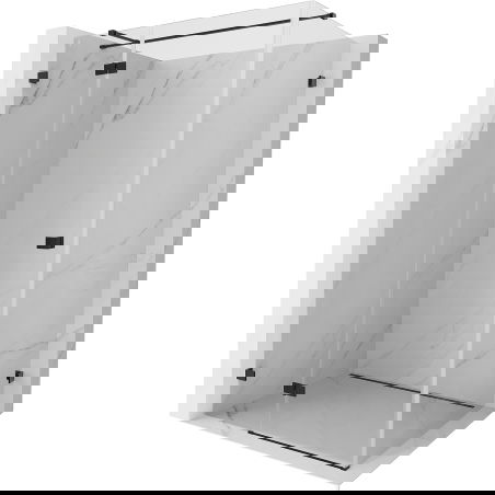 Mexen Lunar T draaibare douchecabine links 125 x 110 cm, transparant, zwart - 834T-125-110-70-00-L