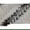 Mexen Roma douchecabine pendeldeur 100 x 100 cm, transparant, goud + douchebak Flat - 854-100-100-50-00-4010