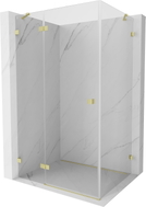 Mexen Lunar lijeva zakretna tuš kabina 95 x 80 cm, prozirna, zlatna četkana - 834-095-080-55-00-L