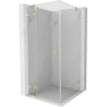 Mexen Lunar cabine de douche pivotante gauche 90 x 90 cm, transparent, or brossé - 834-090-090-55-00-L