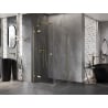 Mexen Lunar shower enclosure left-hinged 100 x 100 cm, transparent, brushed gold - 834-100-100-55-00-L