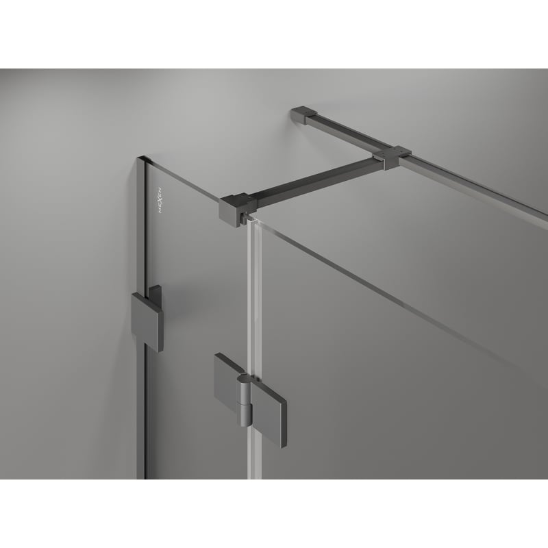 Mexen Lunar T cabine de douche pivotante gauche 120 x 70 cm, transparent, gun metal - 834T-120-070-95-00-L