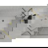 Mexen Roma Duschkabine schwenkbar 100 x 70 cm, transparent, gold + Duschwanne Flat - 854-100-070-50-00-4010