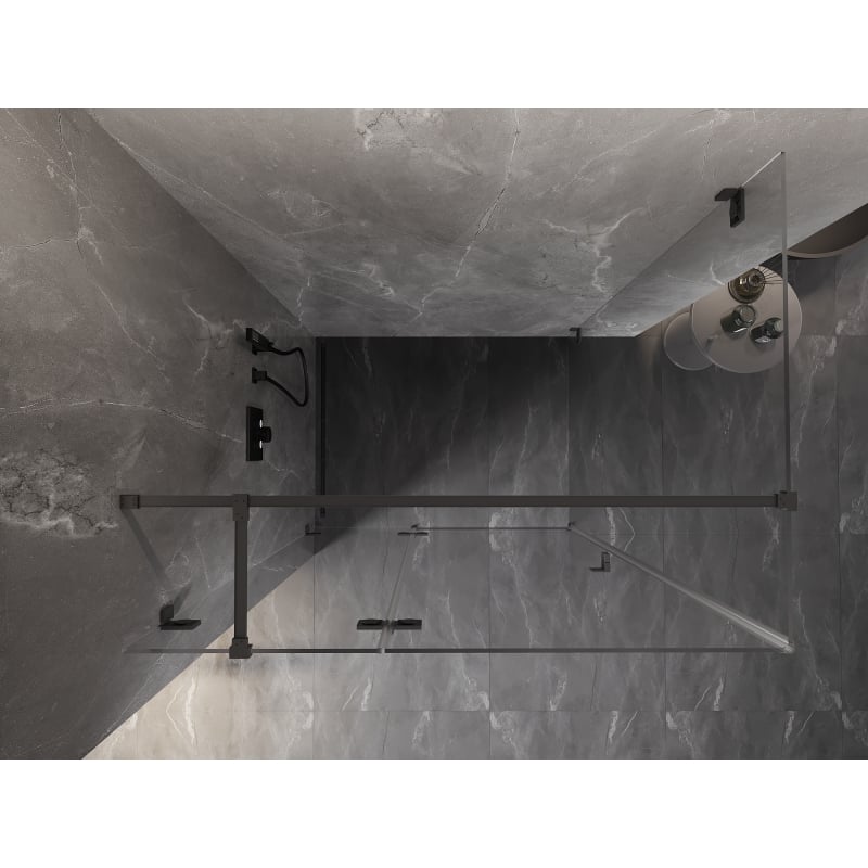 Mexen Lunar T cabine de douche pivotante gauche 125 x 90 cm, transparent, gun metal - 834T-125-090-95-00-L