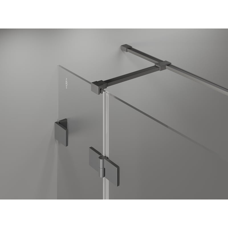 Mexen Lunar T left-side hinged shower enclosure 115 x 100 cm, transparent, gun metal - 834T-115-100-95-00-L