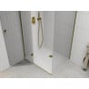 Mexen Roma cabine de douche pivotante 110 x 70 cm, transparent, dorée + receveur de douche Flat - 854-110-070-50-00-4010