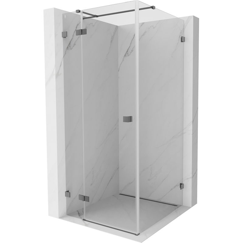 Mexen Lunar T Duschkabine schwenkbare linke 120 x 120 cm, transparent, Gun Metal - 834T-120-120-95-00-L