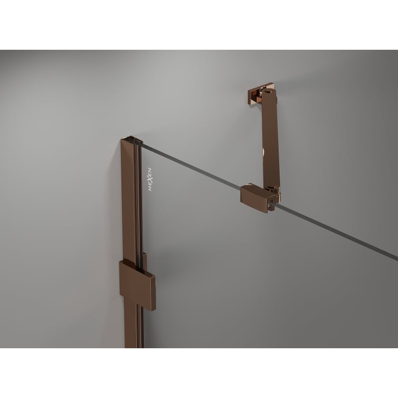 Mexen Lunar left-hinged shower enclosure 85 x 70 cm, transparent, rose gold - 834-085-070-60-00-L