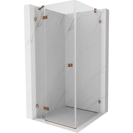 Mexen Lunar dušinurk vasak 80 x 80 cm, läbipaistev, roosakaskuld - 834-080-080-60-00-L
