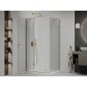 Mexen Roma cabine de douche pivotante 120 x 100 cm, transparente, dorée + receveur plat - 854-120-100-50-00-4010