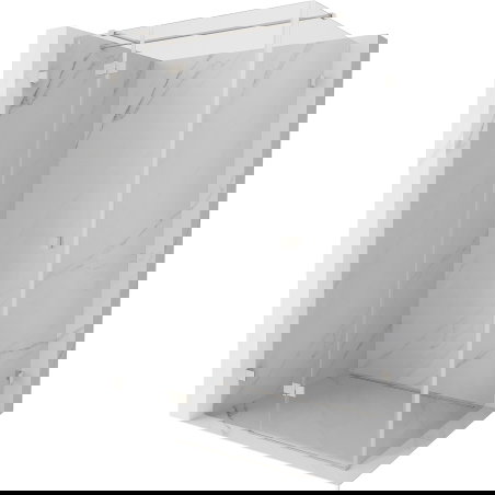 Mexen Lunar T nihajna prha leva 140 x 70 cm, prozorna, brušen nikel - 834T-140-070-97-00-L