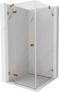 Mexen Lunar Duschkabine, linksseitig öffnend, 90 x 90 cm, transparent, Roségold - 834-090-090-60-00-L