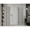 Mexen Roma Duo 90 x 90 cm Pivot Shower Enclosure, Transparent, Gold - 854-090-090-50-00-02