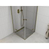 Mexen Roma Duo 90 x 90 cm Pivot Shower Enclosure, Transparent, Gold - 854-090-090-50-00-02