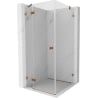 Mexen Lunar cabine de douche pivotante gauche 100 x 100 cm, transparent, or rose - 834-100-100-60-00-L