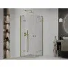 Mexen Roma Duo Duschkabine mit Türöffnung 100 x 100 cm, transparent, gold - 854-100-100-50-00-02