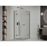 Mexen Roma Cabine de douche battante Duo 80 x 80 cm, transparente, noire - 854-080-080-70-00-02