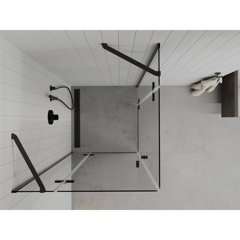 Mexen Roma Duo cabina de ducha abatible 90 x 90 cm, transparente, negro - 854-090-090-70-00-02